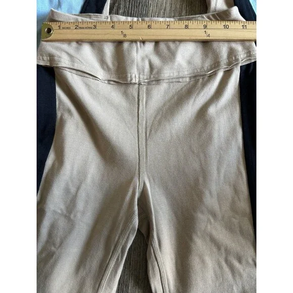 Free People Movement Hot Shot Kick Flare Yoga Pants Ice Coffee Combo Tan Blue XS - Picture 4 of 12